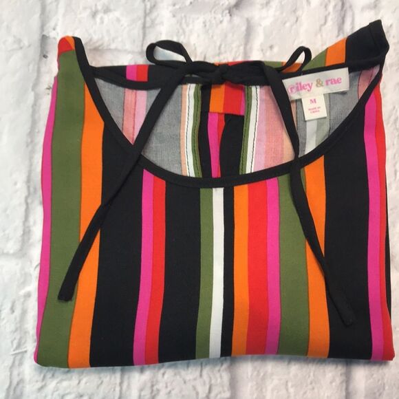 Riley & Rae Clown Striped Peplum Sleeveless Top Sz. M KIdcore - Picture 11 of 12
